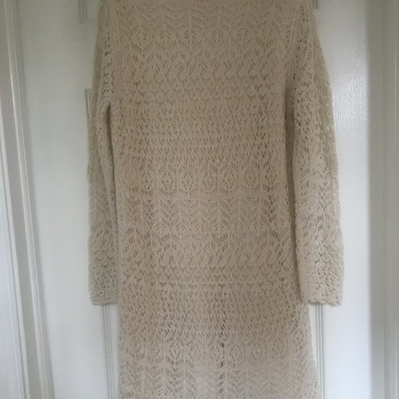 GIRLS Beige Cream Gold Crochet Dress  Sz XL - Picture 3 of 3